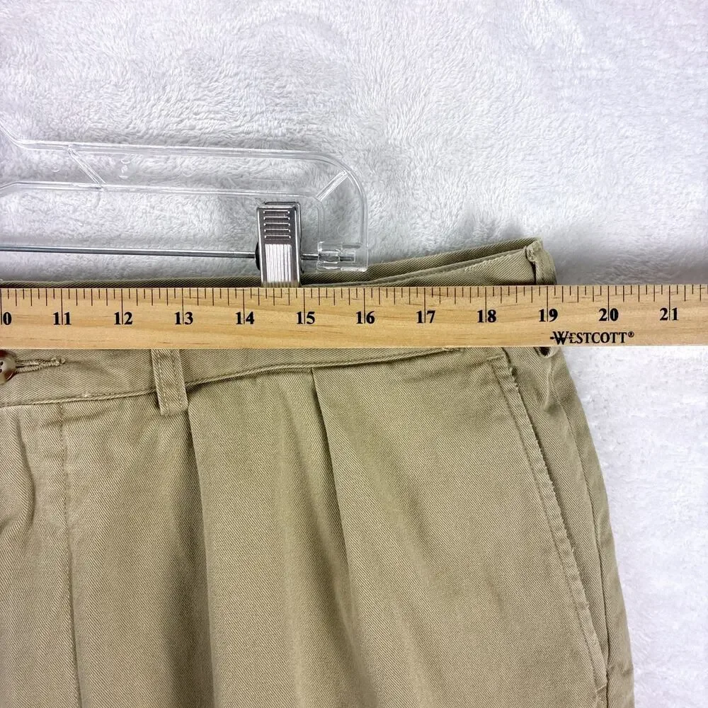 Polo Ralph Lauren Pants Men 38x31 Beige Twill Field Chino Pleated Preppy Classic